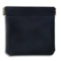 Dark blue leather squeeze pouch spring coin purse cable data line organizer variant - XL / Sapphire Blue