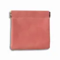 Pink leather squeeze pouch coin purse for earphones and small items storage daily use - L / Pink