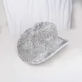 Sparkling silver rhinestone cowboy hat, stunning bling cowgirl hat for party, festival, and wedding. - M (56-58cm) / Style 5 White Hat with Silver Rhinestones