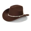 Brown Felt Western Cowboy Hat with Sparkly Rhinestone Band Stylish Jazz Cap for Women - M (56-58cm) / Style 8 Coffee Brown