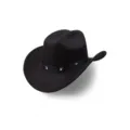 Classic black felt western cowboy hat with metal stud band, stylish jazz hat for men women. - M (56-58cm) / Style 18 Black