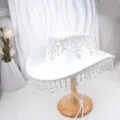 White rhinestone fringe cowboy hat sparkling crystal for wedding party stylish accessory - M (56-58cm) / Style 23 White Crown Tassel