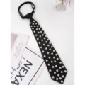 Handmade pearl black JK tie, lazy-tie shirt accessory for women and men, elegant style photo prop. - Style C3
