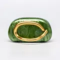 Green Acrylic Evening Clutch Bag with Gold C Metal Buckle Luxury Handbag for Women - Acrylic Green