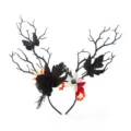 Diadema Halloween ramas de astas mariposa rosa negra fiesta cosplay accesorio para el pelo - Diadema de Halloween Estilo(22176#) / 40x39cm