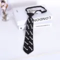 Cravatta JK nera fatta a mano con perle eleganti, cravatta preannodata per uomo e donna. - Stile 16