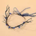 Halloween corona de espinas elfica tocado rama tiara cosplay accesorio de fiesta chic - Guirnalda de corazón de ramas artificiales y manzanitas