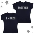 Sommer sexy Crop Top Kurzarm T-Shirt Y2K Gothic Streetwear mit glitzerndem Druck. - S / Schwarz