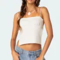 Einfarbiges weißes Damen Spaghetti-Träger Top mit Karree-Ausschnitt, sexy sommerlicher Look. - S / Weiß