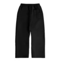 Casual loose black sweatpants for men and women, featuring unique back pocket face design. - S / Bottoms / Black