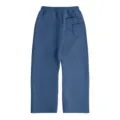 Blue loose casual sweatpants with double rear pockets and elastic waist, comfortable fit. - S / Bottoms / Blue