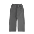 Dark grey casual loose sweatpants back view, comfortable streetwear basic trousers for daily wear. - S / Bottoms / Dark Gray