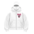 Streetwear gefütterter Doppelkapuze Hoodie Unisex lose Y2K Sweatshirt lässige Winterbekleidung - S / Weiß