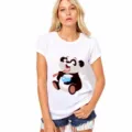 Vista detallada que muestra el lindo estampado de panda de dibujos animados en la camiseta. - XS / 362