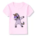 Ροζ παιδικό κοντομάνικο t-shirt με ένα πολύ χαριτωμένο και όμορφο γραφικό μονόκερου. - 24M / Ροζ