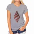 Grijs dames t-shirt met korte mouwen en rood-witte kerstbal print ronde hals casual top - Grijs-572
