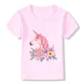 Dettaglio grafico unicorno ad acquerello carino su t-shirt rosa, top estivo. - 24M / Rosa