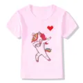 Maglietta rosa maniche corte per bambini con stampa di unicorno per estate casual. - Rosa 958 / 24M