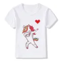 Maglietta bianca per bambini a maniche corte con simpatico unicorno per l'estate di tutti i giorni - Bianco 958 / 24M
