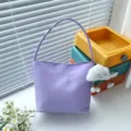 Bolso de hombro informal minimalista morado para mujer bolso con colgante de nube. - Fondo Grueso Con Letras (Con Colgante de Nube) / S / Violeta Claro