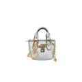 Mini bolso de mano plateado metalizado para niños elegante bolso cruzado con candado - Plateado