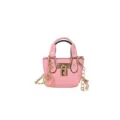 Bolso bandolera rosa para niñas con candado dorado y cadena, bolso infantil bonito. - Rosa