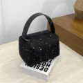 Μαύρη τσάντα χειρός με αστέρια lunch bag στιλάτη tote τσάντα ιδανική για καθημερινή χρήση - Χωρίς μενταγιόν / Μαύρο