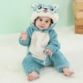 Tuta animale per bambini con cappuccio costume simpatico pigiama neonato tutina morbida - 120 / Tute intere / Pagliaccetto criceto blu