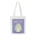 Witte canvas shopper met schattige paashaas print, perfect voor dagelijkse boodschappen. - 22734