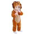 Infant flannel animal onesie cute lion hooded romper baby winter warm jumpsuit outfit - Brown Lion Baby Romper