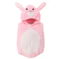 Rosa conejo bebe flanela capucha chaleco tierno sin mangas romper niño invierno abrigado - 0-6M / Mameluco de conejo rosa