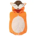 Chaleco con capucha de franela para bebé, diseño de animal, mameluco sin mangas naranja. - Mameluco de zorro