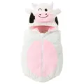 Bebé franela dibujo animado vaca chaleco con capucha pelele sin mangas ropa linda - Mameluco de vaca