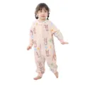 Combinaison polaire bébé mignon imprimé lapin dessin animé pyjama chaud hiver grenouillère - Gigoteuse en flanelle - motif lapin continu / 80cm