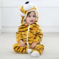 Kleinkind Flanell Tiger Strampler, süßer Tier Baby Jumpsuit für Herbst und Winter. - 90cm / Neuer Tiger