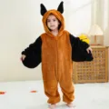 Disfraz de murciélago de forro polar para niños mono de Halloween fiesta naranja negro - 70 / Murciélago Negro