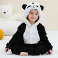 Kids cute panda flannel animal onesie pajamas for cozy sleepwear and holiday costumes. - 4Y (95-105cm) / Kids' Panda Romper