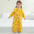 Tuta pigiama flanella bambini papera gialla abbigliamento casa caldo inverno simpatico cute - 80 / Anatra gialla con stampa all-over