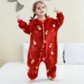 Kinder rote Fleece Weihnachten Schlafanzug, süßer Schneemann Druck Variante, gemütlich. - Schneemann