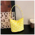 Trendy yellow polka dot shoulder bag for women, stylish underarm handbag for daily casual wear. - Polka Dot Yellow