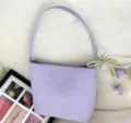 Charming light purple star print shoulder bag for women, trendy underarm bag, cute daily purse. - Purple