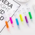 Creatieve spuit vorm markeerstiften 6-kleuren set beitelpunt kantoor schoolbenodigdheden - 1 x Dunne markeerstift
