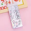 Scatola PVC 6 penne gel cancellabili retrattili motivo mucca carino cancelleria studenti - Mucca / 6 Pezzi/Confezione