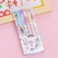Scatola PVC 6pz penna gel cancellabile retrattile, set di cancelleria carina per studenti. - Ragazza Palla di Sesamo / 6 Pezzi/Confezione