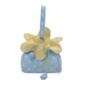 Borsa a mano in tessuto a pois con fiori stile coreano graziosa borsa regalo portatile - Blu