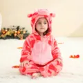 Infant flannel animal onesie baby cute pink cartoon romper toddler costume pajamas - Pink Cow Onesie