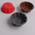 Siliconen ronde bloem taartvorm, hittebestendig bakgereedschap voor mousse gebak. - Nr. 16 ronde bloembeker / Willekeurige Kleur