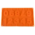 Silicone 0-9 number lollipop mold chocolate candy baking DIY kitchen tool orange color - Orange