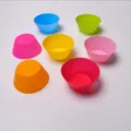 Colorful silicone cupcake baking molds, 7cm round kitchen cake muffin baking pans set. - Round / Random Color