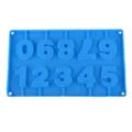 Blue silicone number mold for DIY lollipop chocolate candy baking and cake decorating tools. - Blue